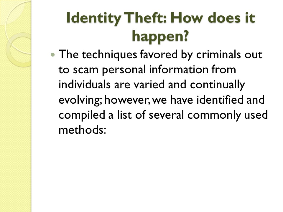 how does identity theft happen graphic